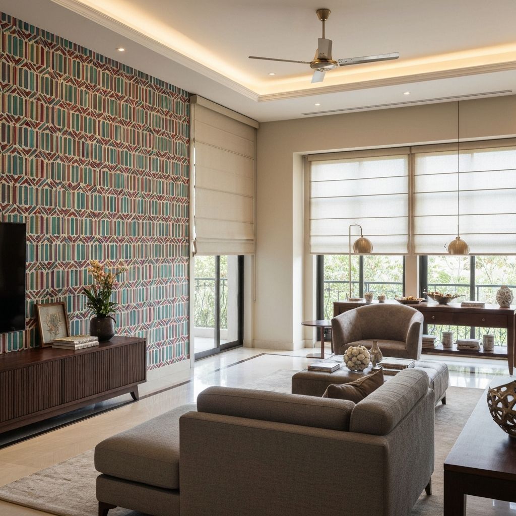 Designer wallpaper installation Delhi interior